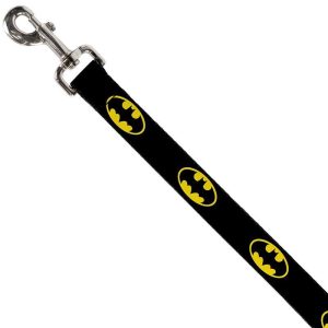 Buckle-Down Batman Bat Signal Shield Black/Yellow Dog Lead (4ft)
