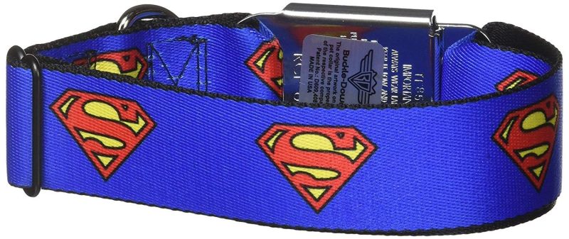 Buckle-Down Superman Shield Blue Dog Collar - Collars - Xtra Dog