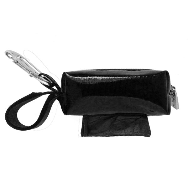 Designer Duffel Poo Bag Dispenser - Black Solid - Poo Bags - Xtra Dog
