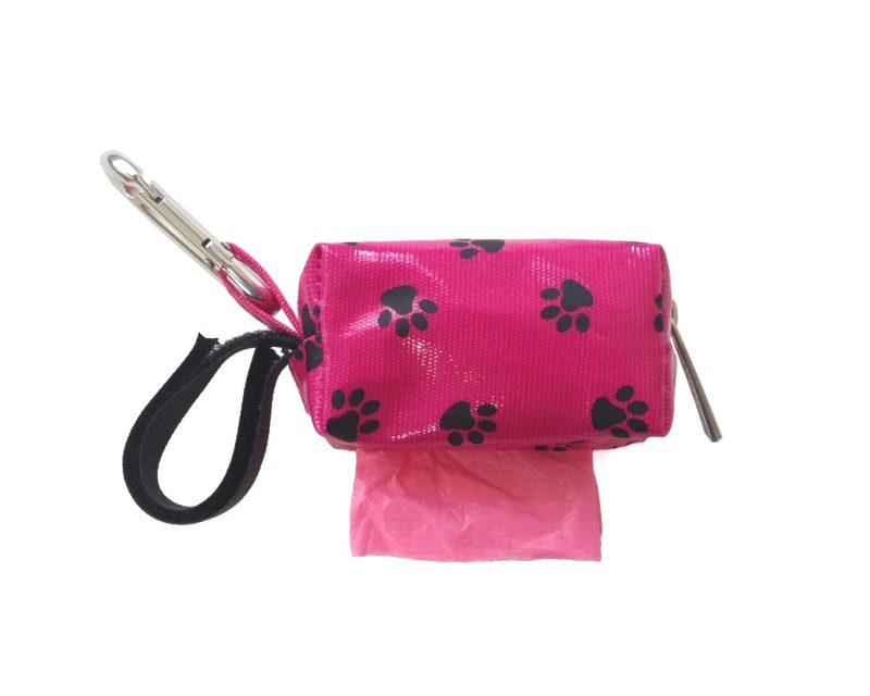 Designer Duffel Poo Bag Dispenser - Pink Paw - Poo Bags - Xtra Dog