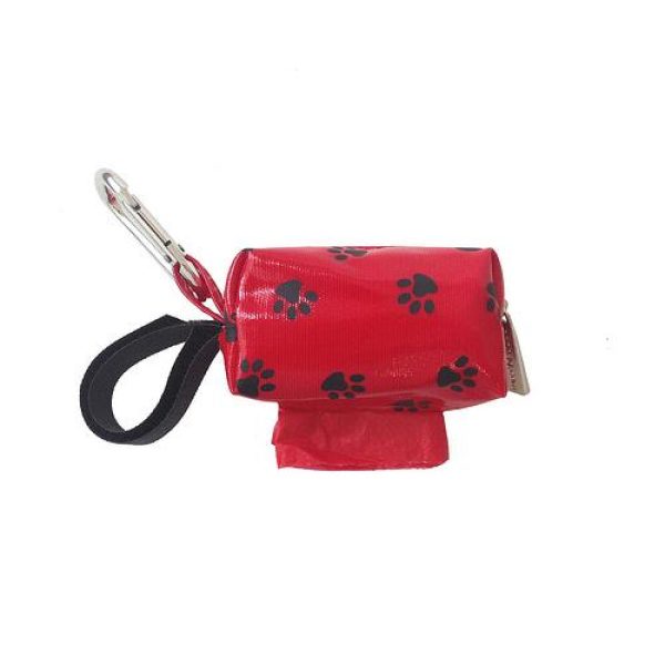 Designer Duffel Poo Bag Dispenser - Red Paw - Poo Bags - Xtra Dog