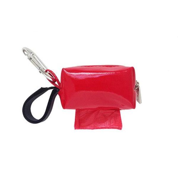 Designer Duffel Poo Bag Dispenser - Red Solid - Poo Bags - Xtra Dog