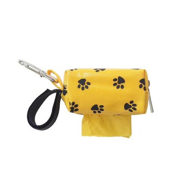 Designer Duffel Poo Bag Dispenser - Yellow Paw - Poo Bags - Xtra Dog