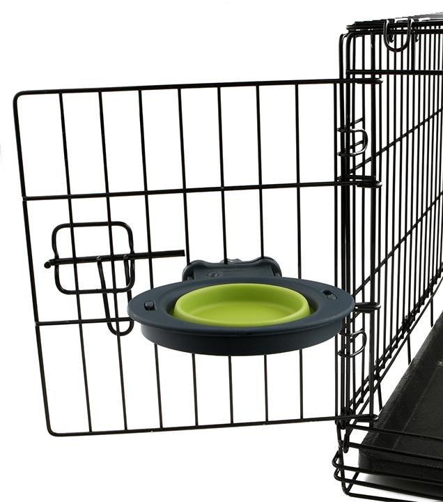 PW275432429 Light Gray Dexas Popware for Pets Collapsible Kennel Bowl Regtangular 