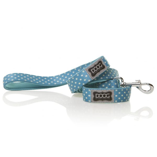 DOOG Snoopy Dog Lead Blue and White polkadot - Discontinued - Xtra Dog
