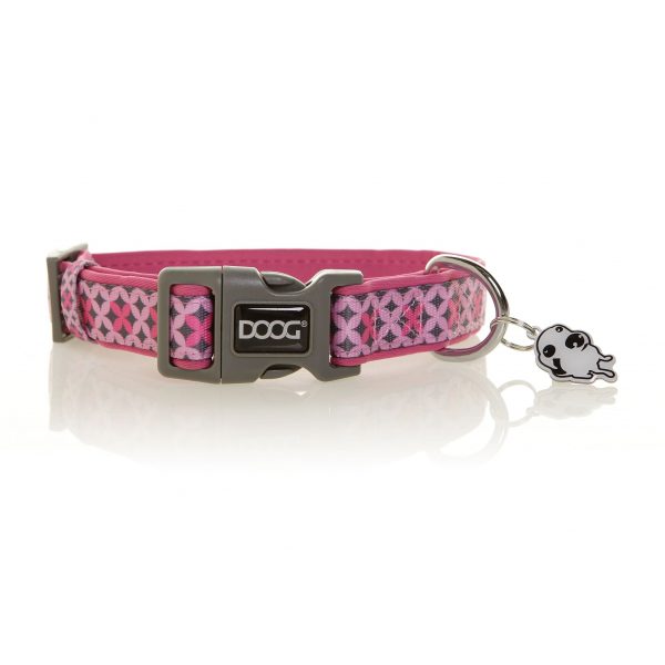 DOOG Toto Dog Collar Pink and Grey - Discontinued - Xtra Dog