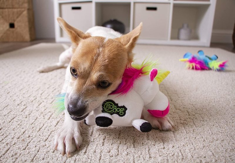 goDog Unicorns with Chew Guard Technology Tough Plush Dog Toy - Plush Toys - Xtra Dog