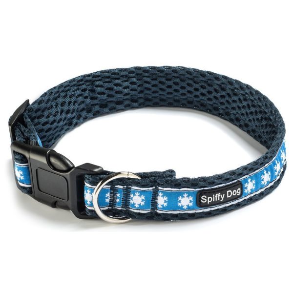 Spiffy Dog, Navy Snowflakes Collar - Collars - Xtra Dog