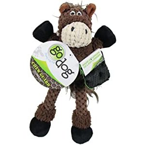 goDog Checkers – Skinny Horse Chew Guard Squeaky Plush Dog Toy
