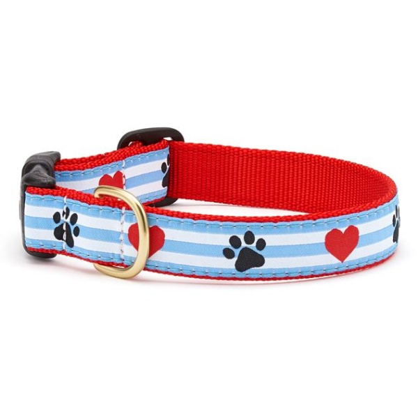 Up Country Collar Lead Pawprint Stripe